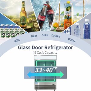 ICECASA 54-Inch 49 Cu.ft Commercial Display Refrigerator