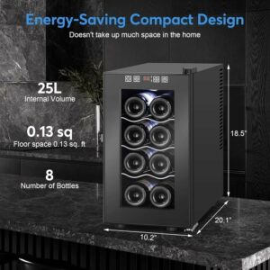 Velieta 8-Bottle Wine Cooler Refrigerator