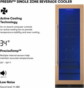 Zephyr 24-Inch Panel-Ready Wine Fridge (266 Cans, 14 Bottles)