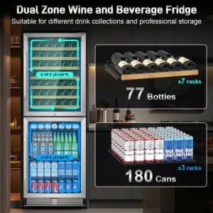 Velivi 24-Inch Dual Zone Wine Cooler 13.5 Cu. Ft.