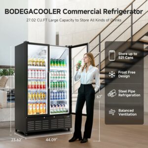 BODEGA Commercial Merchandiser 27-Cu.Ft Glass Door Display Refrigerator