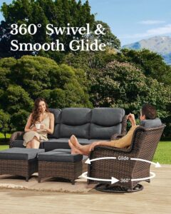 HILLGA V2 7-Piece Patio Furniture Set with Swivel Gliders