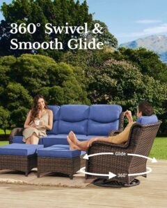 HILLGA V2 7-Piece Outdoor Sectional Sofa Set with Swivel Rockers