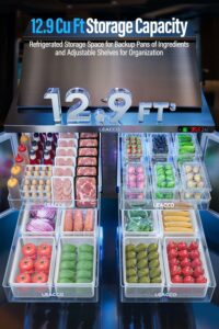 Leacco 48-Inch Refrigerated Sandwich Prep Table with 18 Pans