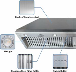 SINDA 60-Inch 1260 CFM Under Cabinet Range Hood