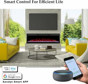 Dreamflame 88-Inch Wi-Fi Electric Fireplace Insert