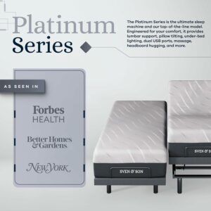 Sven & Son Platinum Adjustable Bed Base with 14-Inch Hybrid Mattress (Split King)