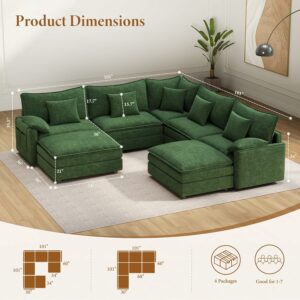 Vesgantti Modular Sectional Sofa 7-Seat with Ottoman