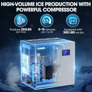 Coolski 350 lb/day Ice Maker with Bin (Air Cooled)