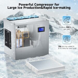 Coolski 350 lb/day Commercial Ice Maker with Bin