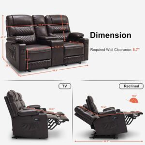 MCombo PR622Sets Power Loveseat Recliner with Heat and Massage