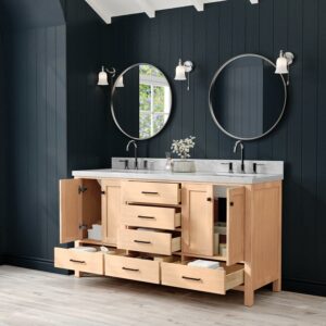 ARIEL Cambridge 67-Inch Double Vanity with Carrara Marble Top