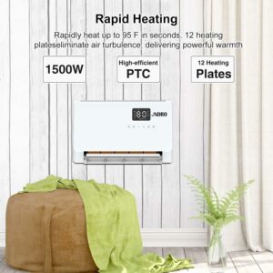 JNDRO 16.5-Inch Wall-Mounted Space Heater with ECO Thermostat