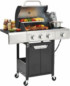 EUHOME 40,500 BTU 3-Burner Propane Gas Grill with Side Burner