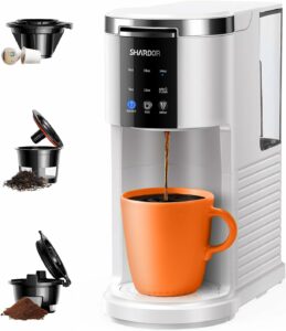 SHARDOR 3-in-1 Single Serve Coffee Maker for K-Cup, Grounds & Tea