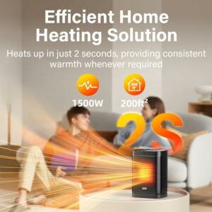 JRD 10-Inch PTC Space Heater 1500W with Oscillation