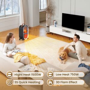 Riseon 1500W Portable Electric Fireplace Heater
