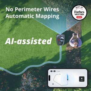 Segway Navimow i110N Robot Lawn Mower Perimeter Wire Free 1/4 Acre RTK+Vision Robotic Lawnmower, AI-Assisted Mapping, Virtual Boundary, APP Control, 58dB(A) Quiet, Multi-Zone Management Mows up to 1/4 acre
