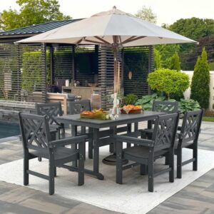 AXMOLM 7-Piece Outdoor Dining Set with Umbrella Hole
