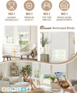 KINCMO Motorized Roller Shades 100% Blackout Smart Blinds