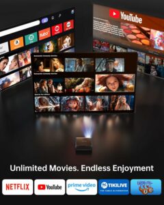TOPTRO A1 1000 ANSI 4K Projector with Wi-Fi 6 and Dolby Audio