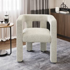 BELLEZE Modern Boucle Barrel Dining Chair Set of 4