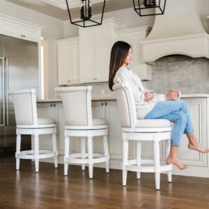 Maven Lane Pullman 26-Inch Swivel Counter Stool (Set of 3)