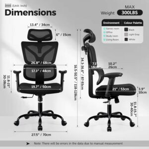 ALLGOD Ergonomic Office Chair with Lumbar Support and Adjustable Armrests product image