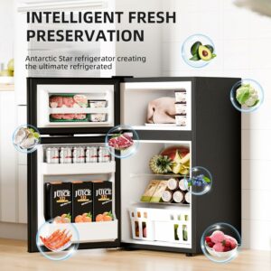 Antarctic Star 3.2 Cu.Ft 2-Door Mini Fridge with Freezer product image