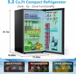 COWSAR 3.2 Cu.Ft Compact Refrigerator with Freezer product image
