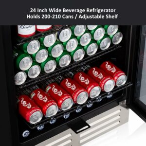 Velieta 24-Inch Beverage Refrigerator 210-Can Cooler