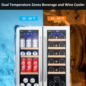 Velieta 24-Inch Dual Zone Wine and Beverage Refrigerator