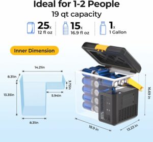 BougeRV CRH 19QT 12V Refrigerator/Freezer with 173Wh Battery product image