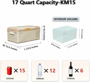 Alpicool KM15 17-Quart Portable Freezer 12V/24V DC 100-240V AC product image