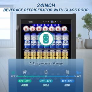 Velivi 24-Inch Built-In Beverage Cooler 168-Can