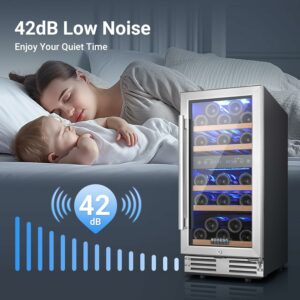 BODEGA 15-Inch 30-Bottle Dual Zone Wine Cooler