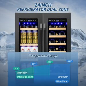 Velivi 24-Inch Dual Zone Beverage Cooler 4.2 Cu. Ft.
