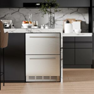 Antarctic Star 24-Inch 5.0 Cu. Ft. Double Drawer Beverage Refrigerator
