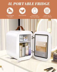 FANSEXPERT 4-Liter Skincare Fridge with LED Mirror (AC/DC Cooler & Warmer)