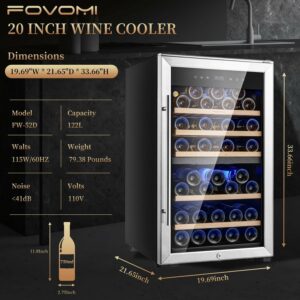 FOVOMI 52-Bottle Dual Zone Wine Cooler product image