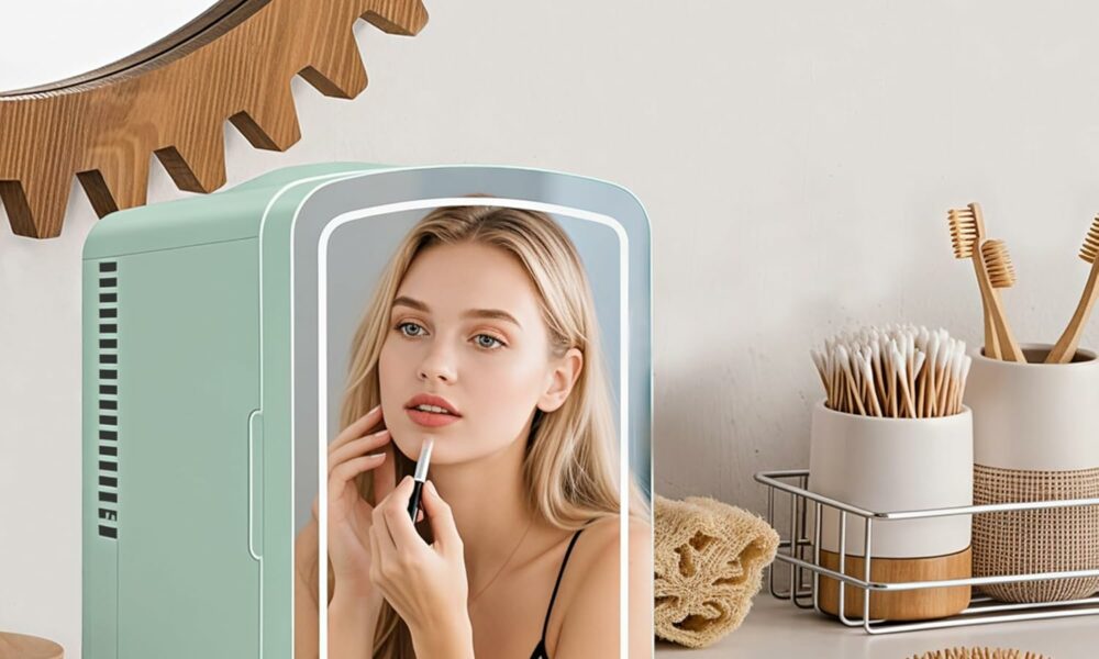 Iceblue Mini Fridge with Mirror, 4-Liter Skincare & Beverage Refrigerator product image