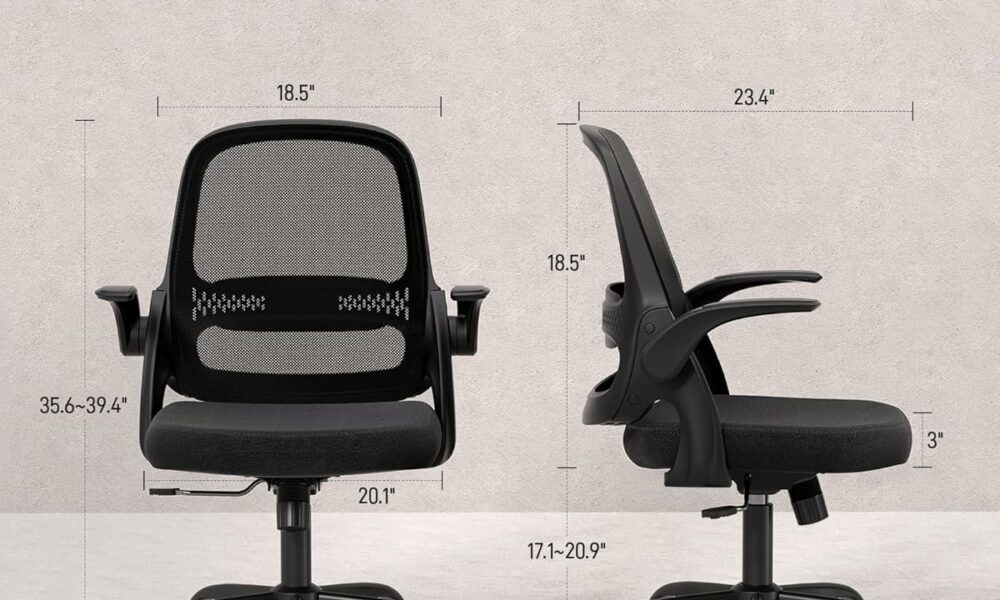 LukkDys Ergonomic Mesh Office Chair with Flip-Up Arms, Adjustable Height, BIFMA Certified product image