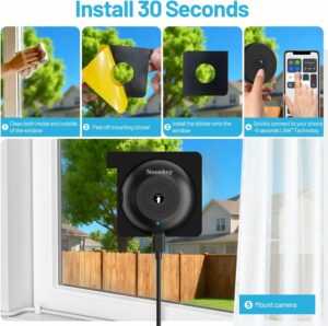 Noonkey No-Drill Window Security Camera with Starlight Color Night Vision product image