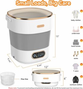 JUJOJB Portable Washing Machine 16L with Spin-Dryer
