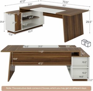 Tribesigns L-Shaped Executive Desk 70.5-Inch with Storage product image