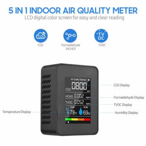 LYFDUW Indoor Air Quality Monitor for CO2 TVOC HCHO Temp Hum product image