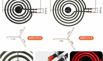 Beaquicy MP22YA Burner Element & Drip Pan Set for Frigidaire Kenmore Crosley product image