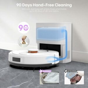 Bagotte Robot Vacuum with Self-Emptying Station LiDAR 5000Pa
