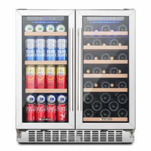 AAOBOSI 30-Inch Dual-Zone Wine Cooler 31-Bottle 120-Can