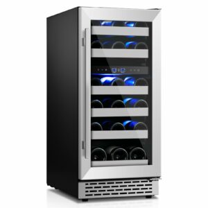VINECOLD 28-Bottle Dual Zone Wine Refrigerator (15-Inch Freestanding)